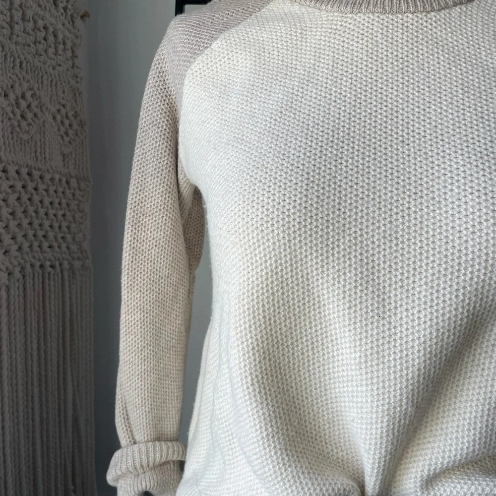 Madewell province cream cross back knit sweater - Picture 5 of 6